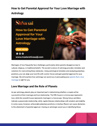 How to Get Parental Approval for Your Love Marriage with Astrology