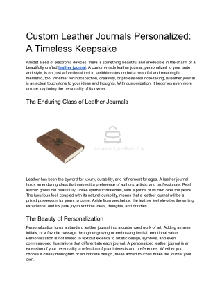 Custom Leather Journals Personalized A Timeless Keepsake