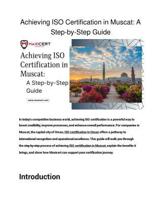 achieving iso certification in muscat a step by step guide