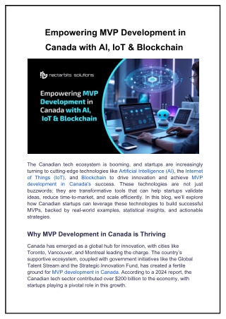 Empowering MVP Development in Canada with AI, IoT & Blockchain