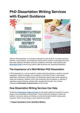 phd dissertation writing services with expert