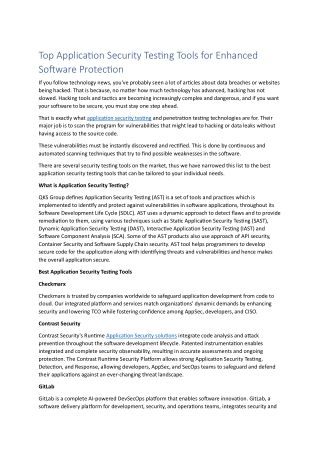 top application security testing tools