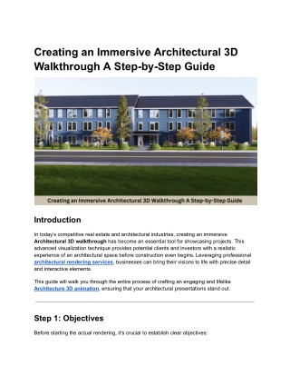 creating an immersive architectural