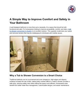 a simple way to improve comfort and safety