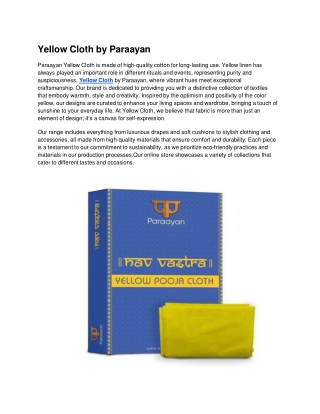 Yellow Cloth - Paraayan