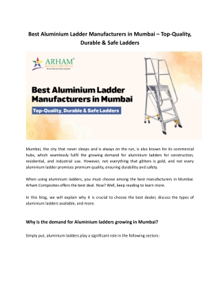 Best Aluminium Ladder Manufacturers in Mumbai – Top-Quality, Durable & Safe Ladders