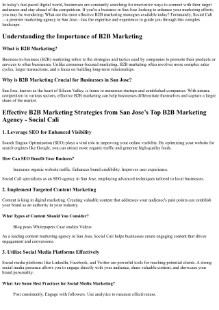 Effective B2B Marketing Strategies from San Jose’s Top B2B Marketing Agency - So