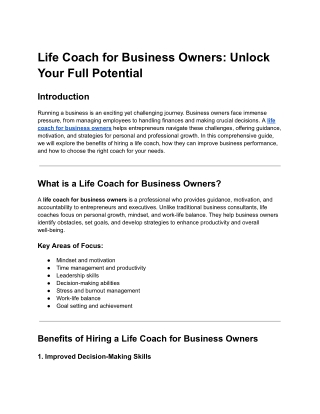 Life Coach for Business Owners_ Unlock Your Full Potential
