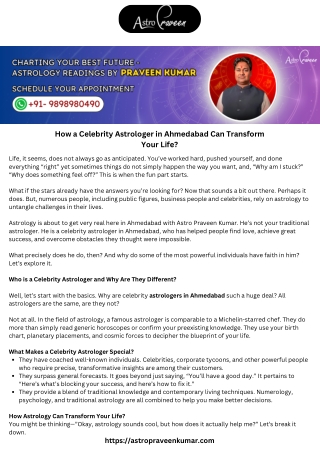 How a Celebrity Astrologer in Ahmedabad Can Transform Your Life