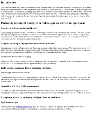 Packaging intelligent : intégrer la technologie au service des spiritueux