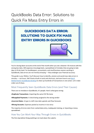 quickbooks data error solutions to quick fix mass