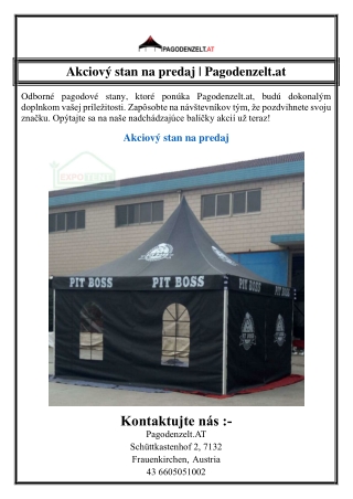 Akciový stan na predaj | Pagodenzelt.at