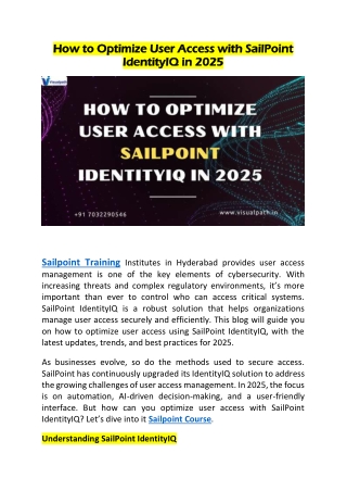how to optimize user access with sailpoint