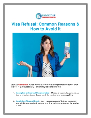 visa refusal common reasons how to avoid it