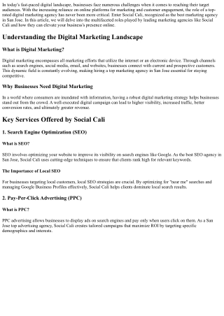 The Role of a Top-Rated Digital Marketing Agency: Insights from Social Cali