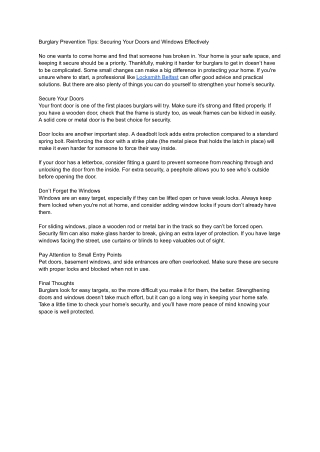 Burglary Prevention Tips_ Securing Your Doors and Windows Effectively