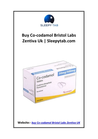 Buy Co-codamol Bristol Labs Zentiva Uk  Sleepytab.com