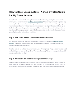 how to book group airfare a step by step guide