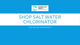 Shop Salt Water Chlorinator