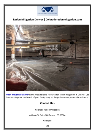 Radon Mitigation Denver  Coloradoradonmitigation.com