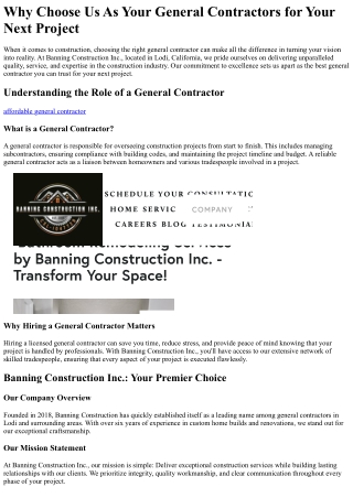 why choose us as your general contractors