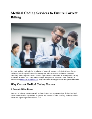 Medical Coding Services to Ensure Correct Billing