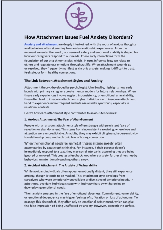 how attachment issues fuel anxiety disorders