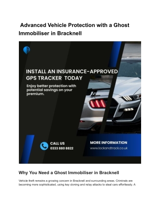 Advanced Vehicle Protection with a Ghost Immobiliser in Bracknell