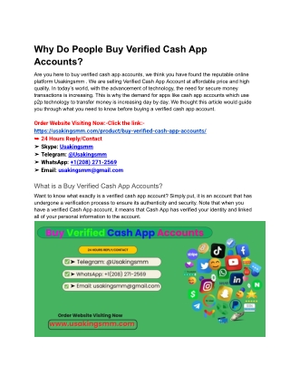 Why Do People Buy Verified Cash App Accounts