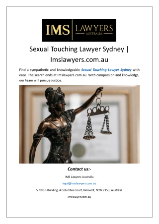 Sexual Touching Lawyer Sydney | Imslawyers.com.au