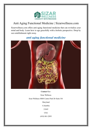 Anti Aging Functional Medicine  Sizarwellness.com