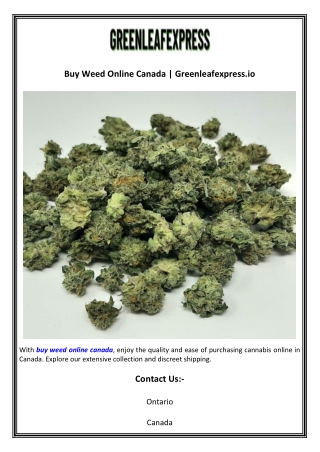 Buy Weed Online Canada  Greenleafexpress.io