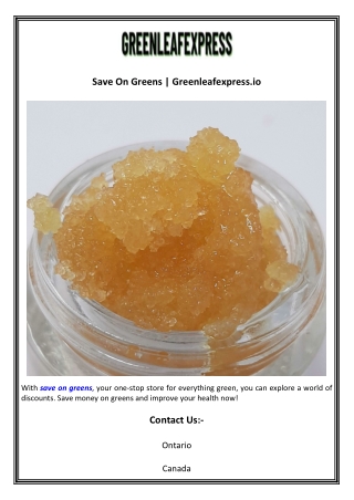 Save On Greens  Greenleafexpress.io