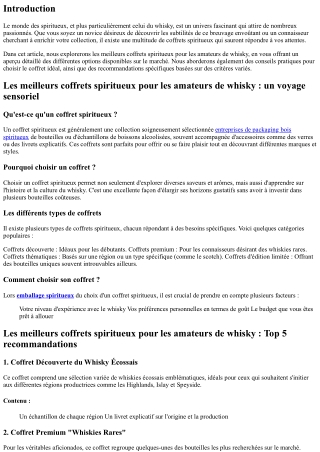 Les meilleurs coffrets spiritueux pour les amateurs de whisky