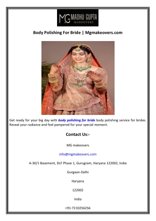 Body Polishing For Bride  Mgmakeovers.com