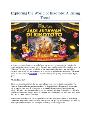 exploring the world of kikototo a rising trend
