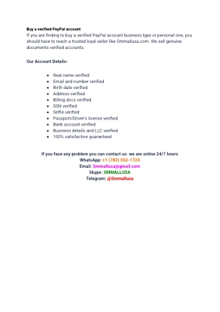 Buy Verified PayPal Accounts  PDF  Pay Pal  Authentication