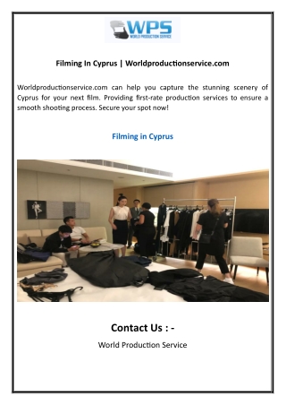 Filming In Cyprus  Worldproductionservice