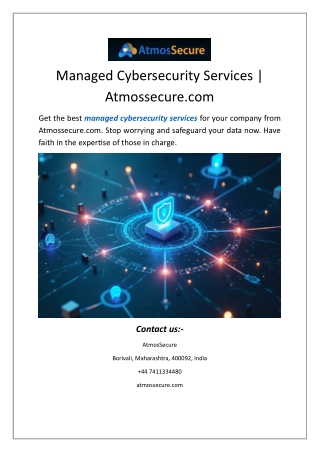 Managed Cybersecurity Services | Atmossecure.com