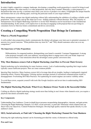 Creating a Compelling Worth Proposition That Draws In Consumers