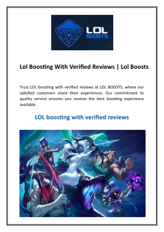 Lol Boosting With Verified Reviews  Lol Boosts