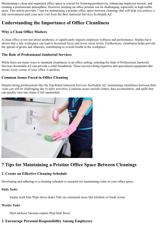 maintaining a clean and organized office space