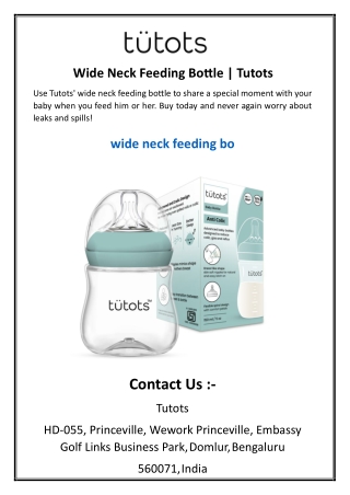 wide neck feeding bottle tutots