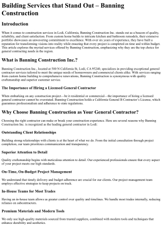 building services that stand out banning