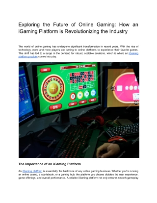exploring the future of online gaming