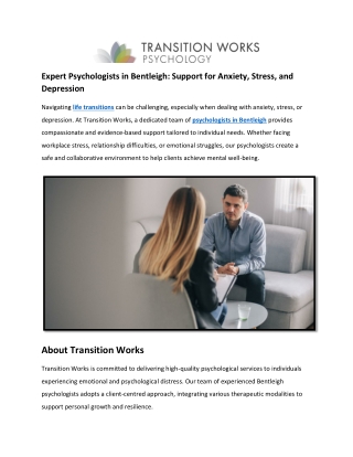 Experienced Psychologists in Bentleigh | Support for Anxiety & Stress
