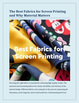 the best fabrics for screen printing