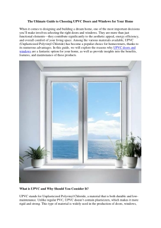 the ultimate guide to choosing upvc doors