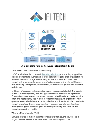 A Complete Guide to Data Integration Tools