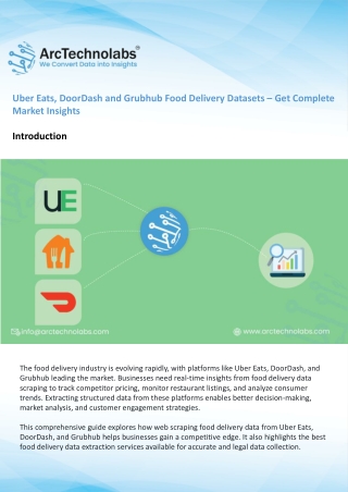 Uber Eats, DoorDash and Grubhub Food Delivery Datasets – Get Complete Market Insights